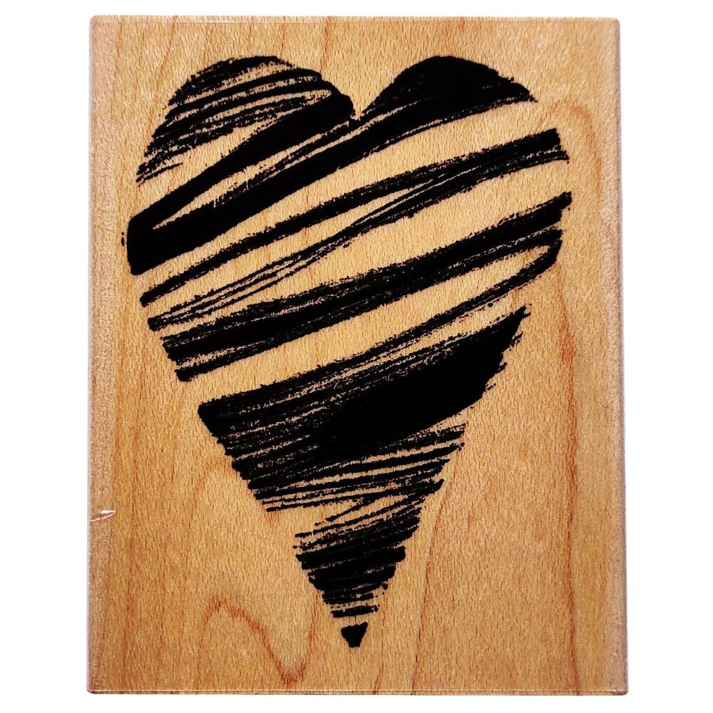 Sound Of Love Heart Pattern Rubber Stamp Wood Block By Penny Black